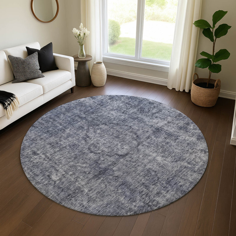 Premium Machine Washable Honig AMF1656 Global Rug, Round 8'