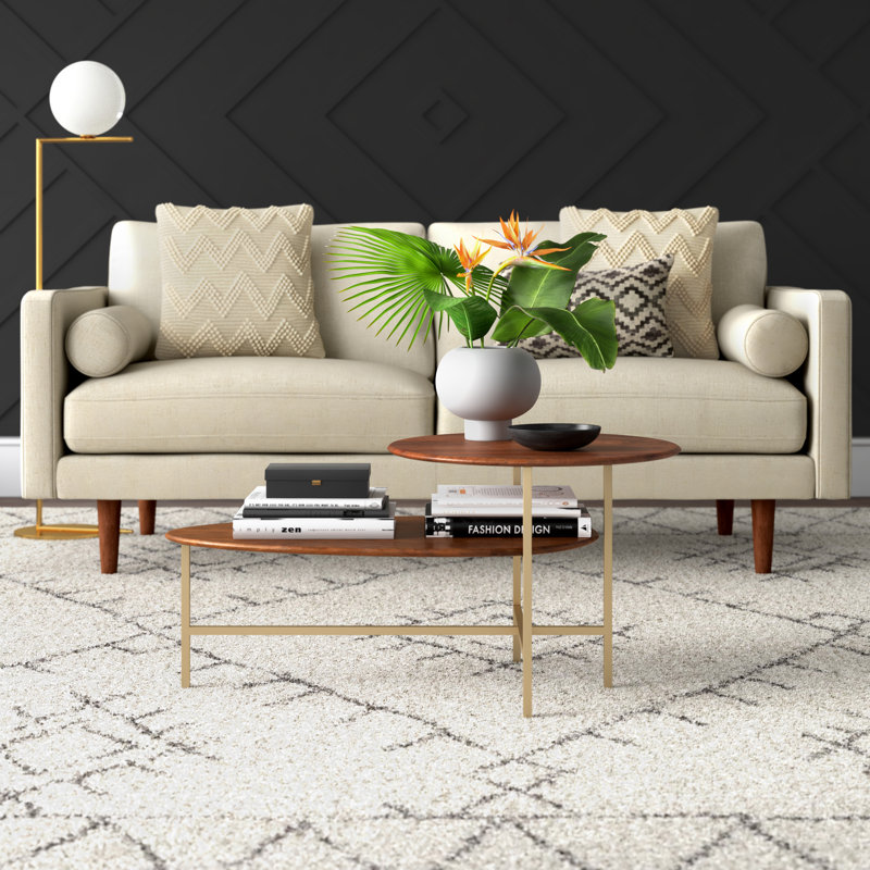 Single Coffee Table, Gold, Brown