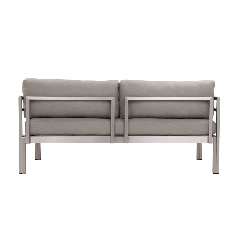 Cold 4 Piece Sofa Set Grey, Silver Frame/Gray Cushion