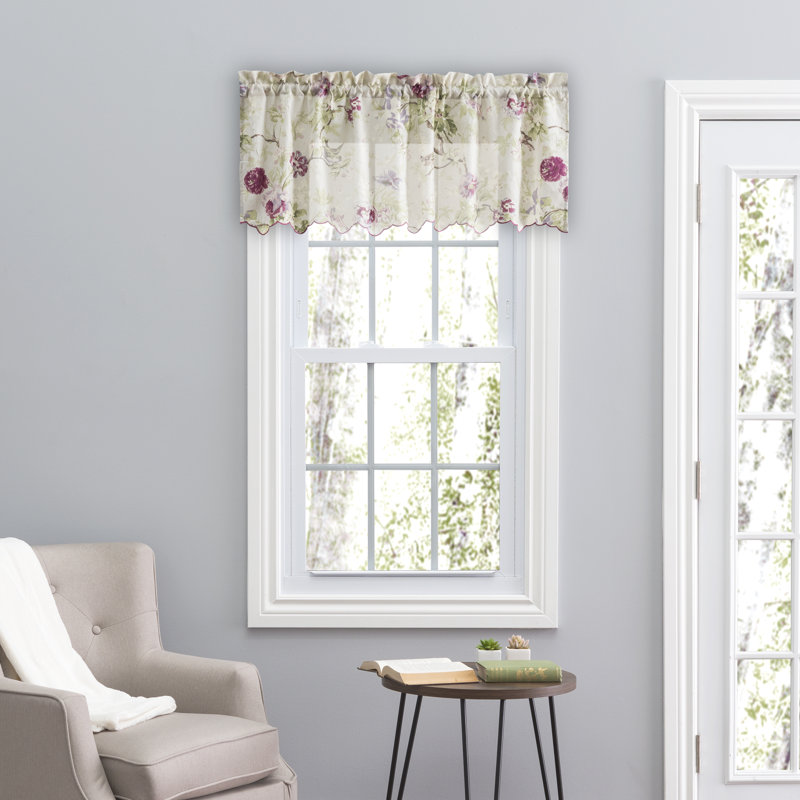 Alita Floral Pointed Window Valance, Lilac
