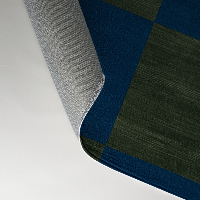 Tapis d'intérieur et d'extérieur à carreaux vert, Rectangulaire 3 pi x 5 pi