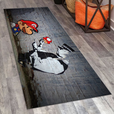 Soft Pile Printed Rug Featuring an Abstract Floral Design in Neutral Tones Perfect for Enhancing the Aesthetic of Your Living Room or Bedroom