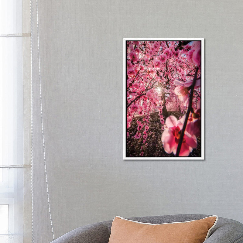 Spring In Japan XXIV by Daisuke Uematsu - Print on Canvas, 66.04cm H x 45.72cm W x 3.81cm D, White Framed