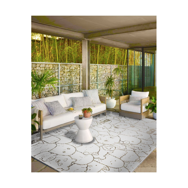 Tapis tissé à motif moderne Modern, Sous-tapis carré 3 pi 3 po inclus