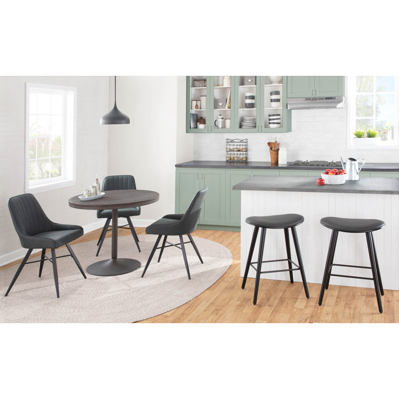 Chambord Round Metal Base Dining Table, Antique/Espresso
