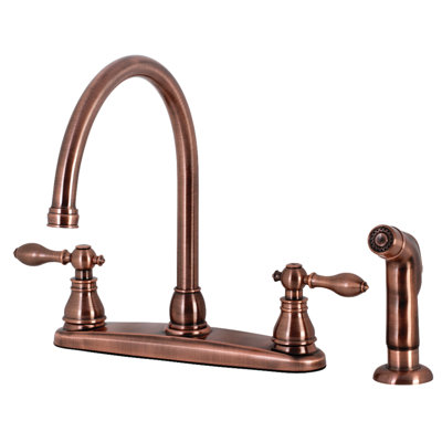 Kingston Brass KB721ACLSP American Classic Centerset Kitchen Faucet With Side Sprayer, Polished Chrome
