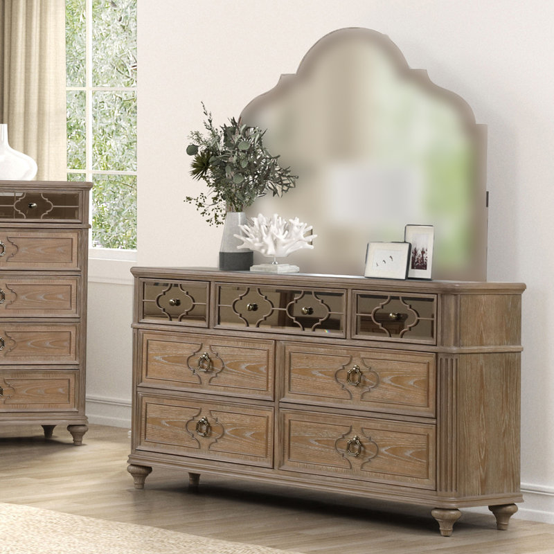 Lyris Transitional Dresser, Rustic Oak
