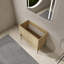 Meuble-lavabo autoportant et portes d'armoire à fermeture en douceur, à l'exception du lavabo