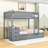 Bunk Bed With Twin Trundle, USB Outlets And Storage Drawers,Shelves-458214737-458214740