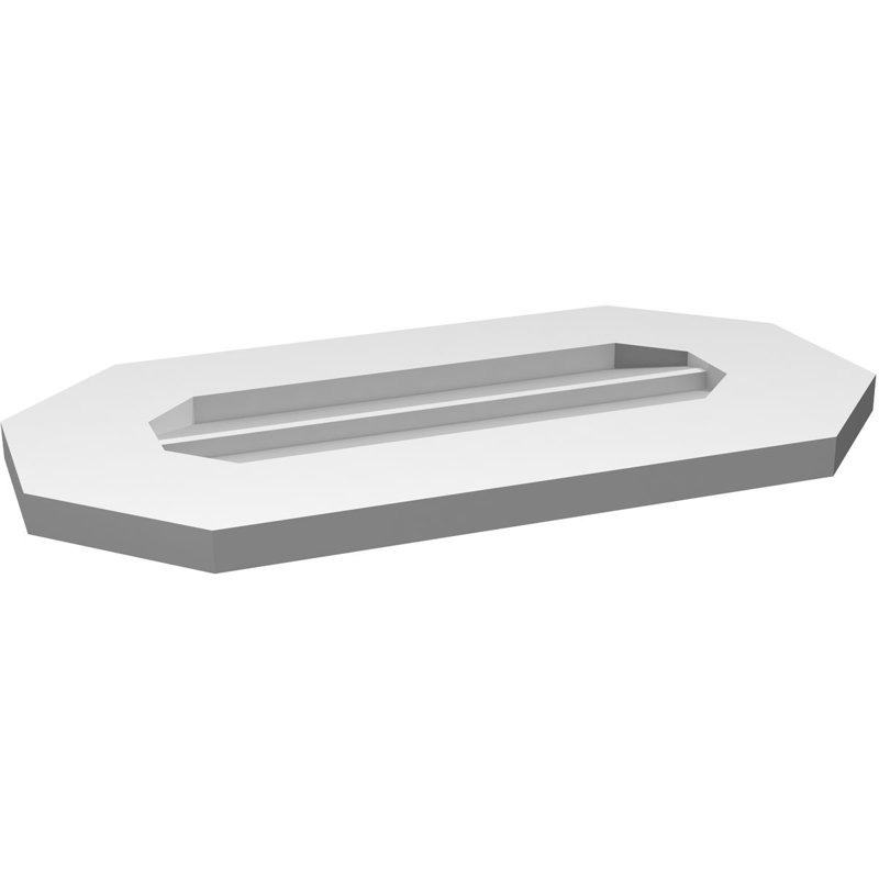 Évent horizontal gondole allongé en surface octogonal Signature, H 12 po x l 22 po x P 1 po