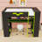 Full Wooden Loft Bed with Workspace, Power Hub, and Gaming RGB Lights-1048280634