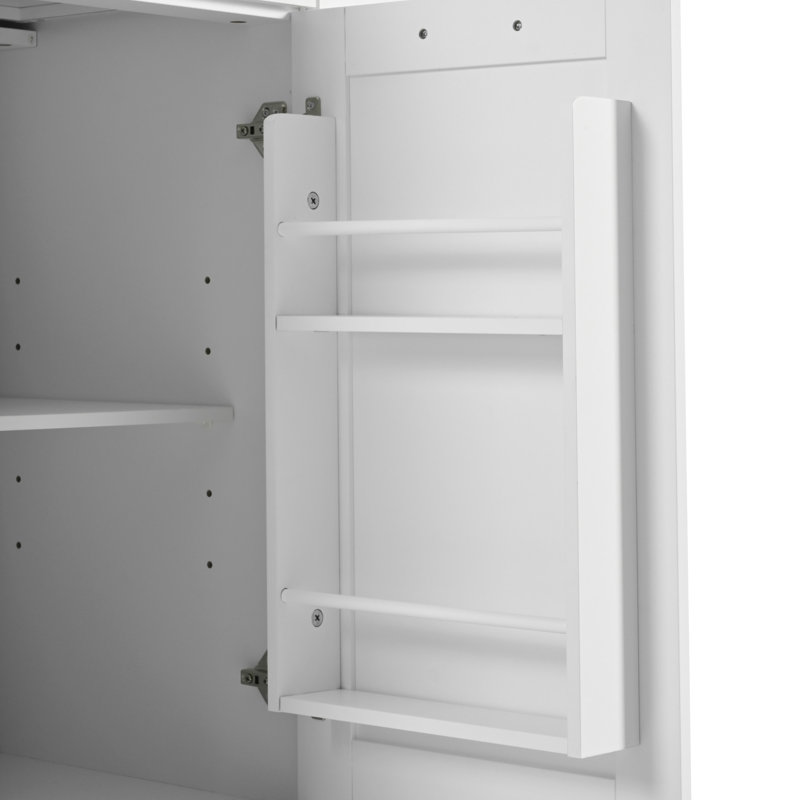 K&K Kitchen Island With Drop Leaf, White