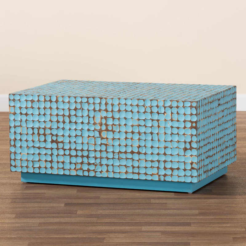 Downend Bali & Pari Downend Bohemian Coconut Shell Coffee Table, Blue