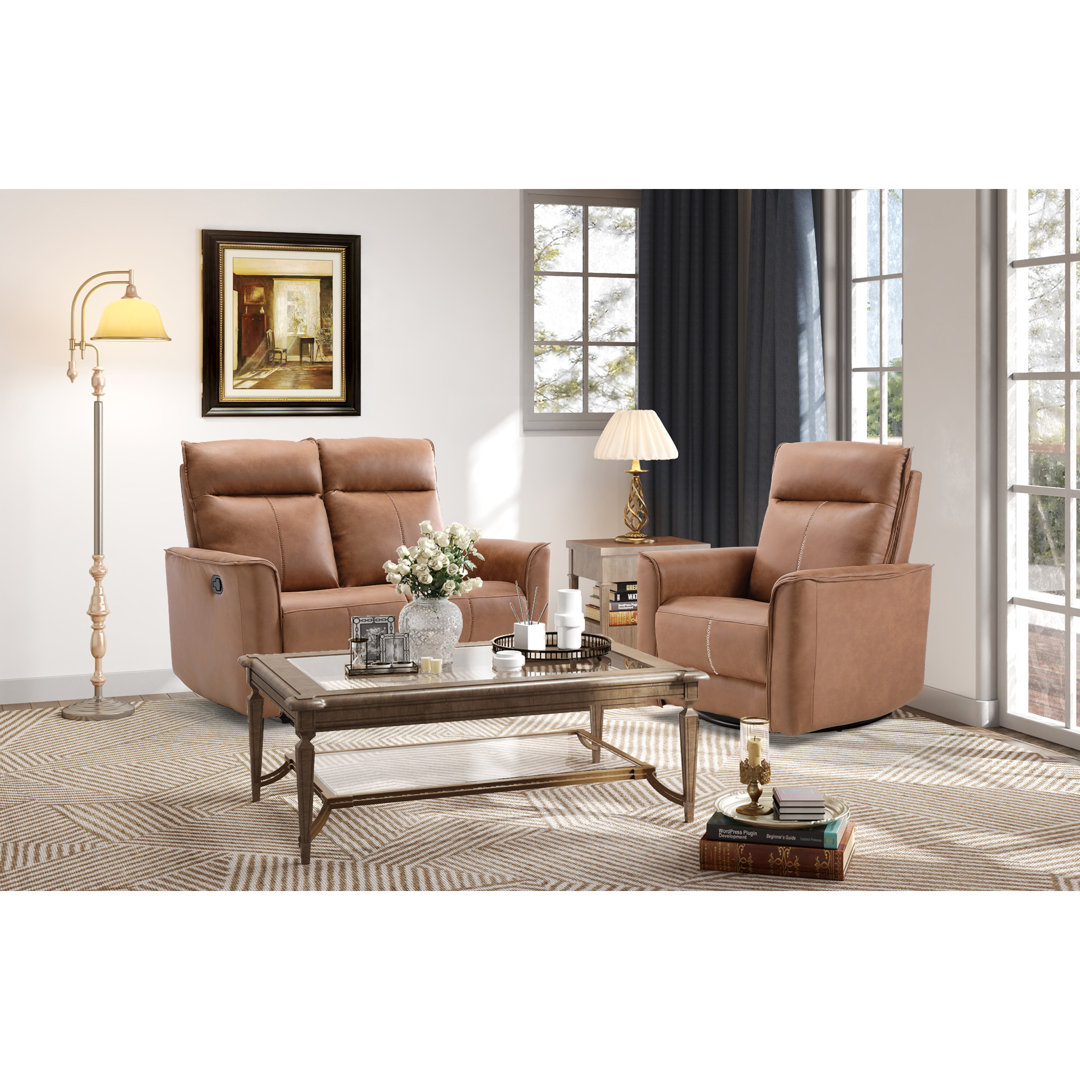 Katie 2-Piece Modern Comfortable Upholstered Standard Reclining Loveseat Living Room Set Ebern Designs