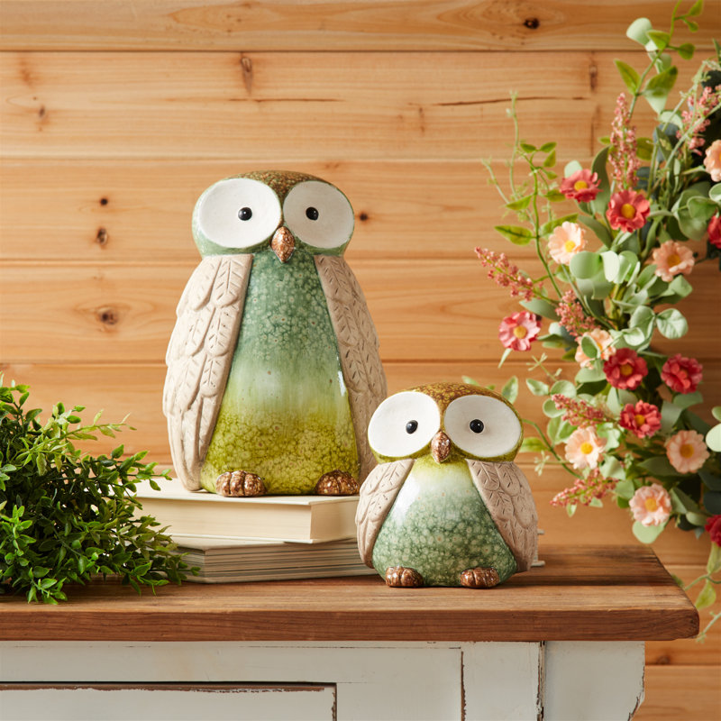 Terra Cotta Owl Decor (ensemble de 2)