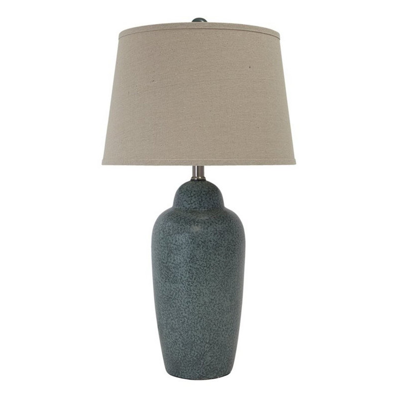 Gaia Blue Ceramic Table Lamp with Textured Shade