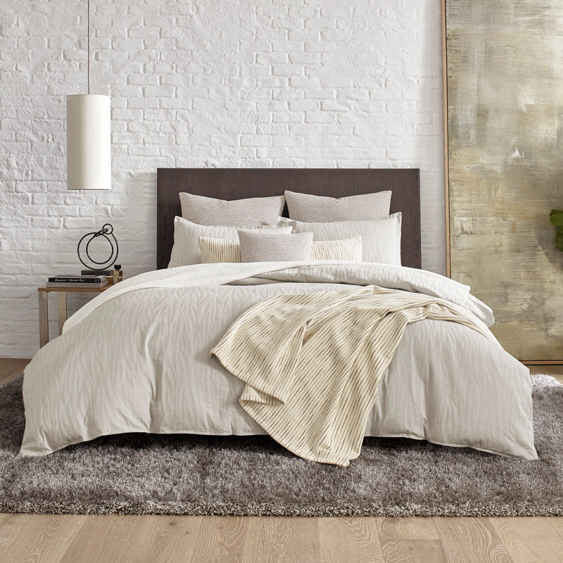 Kenneth Cole Waffle Grid Solid Cotton Blanket, Queen, White