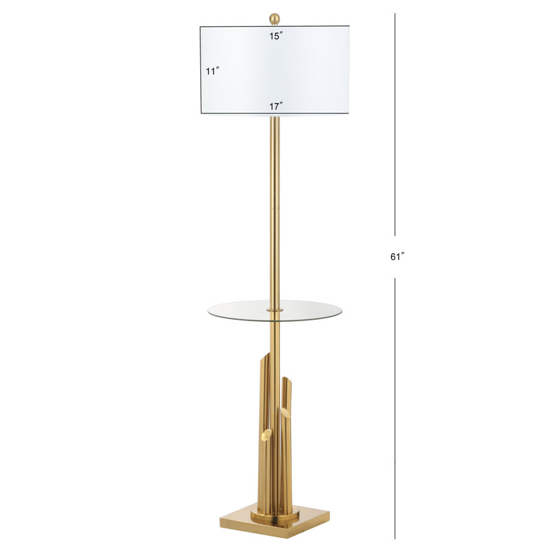 Ashburnham 61'' Brass/Gold Tray Table Floor Lamp