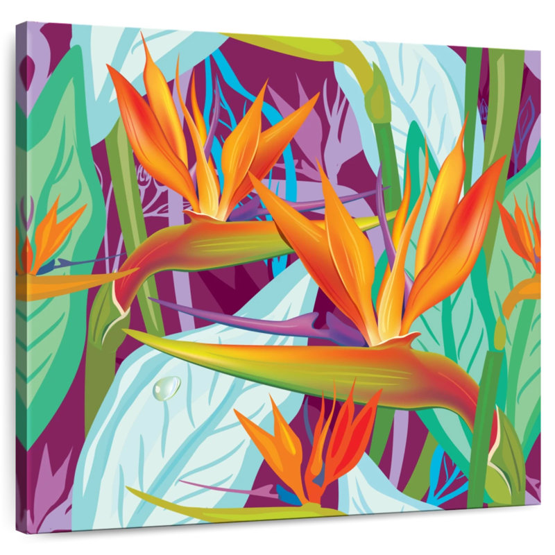 Strelitzia Flower Pattern, 10" H x 10" W