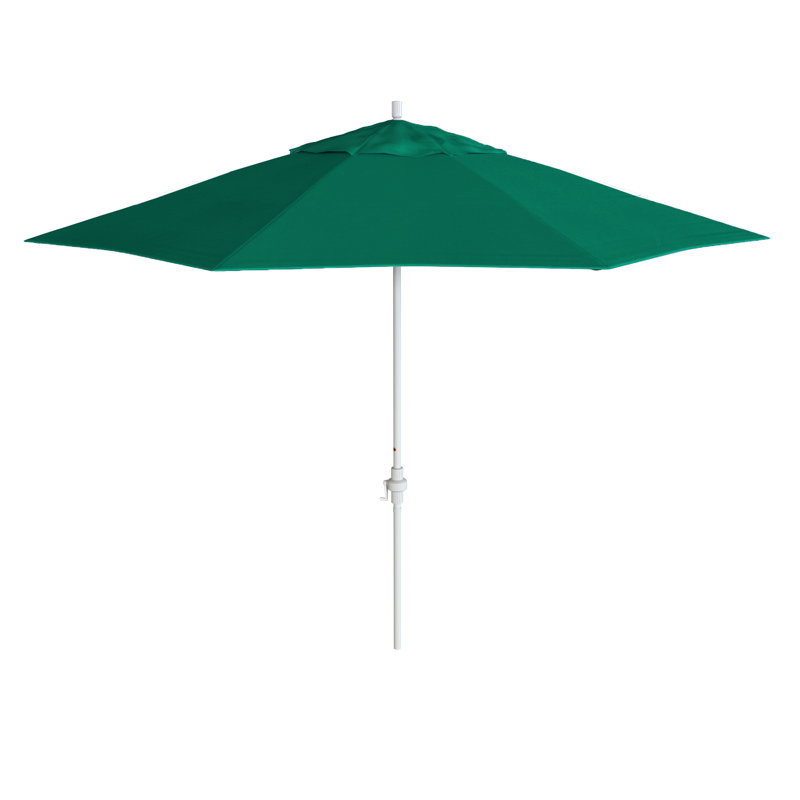 Parasol de patio blanc mat 11 pi., Sarcelle