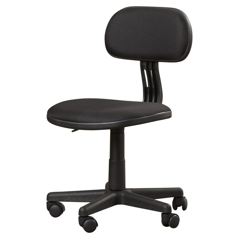 Black Swivel Armless Fabric Task Chair