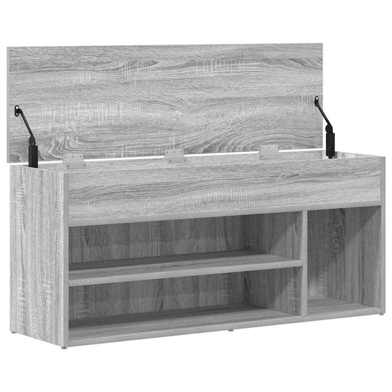 Shoe Bench 102X30.5X45 Cm Engineered Wood, Grey Sonoma