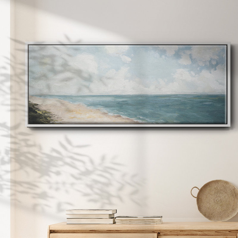 Beach View- Framed Canvas, 20" H x 50" W