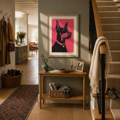 Dog in Silhouette Modern - Framed Print