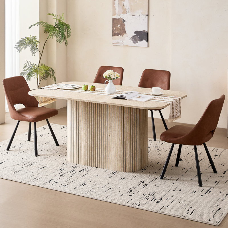 Ensemble de 4 chaises de salle à manger, chaises de cuisine modernes en similicuir, pour salle à manger, salon ou restaurant, design ajouré, brun