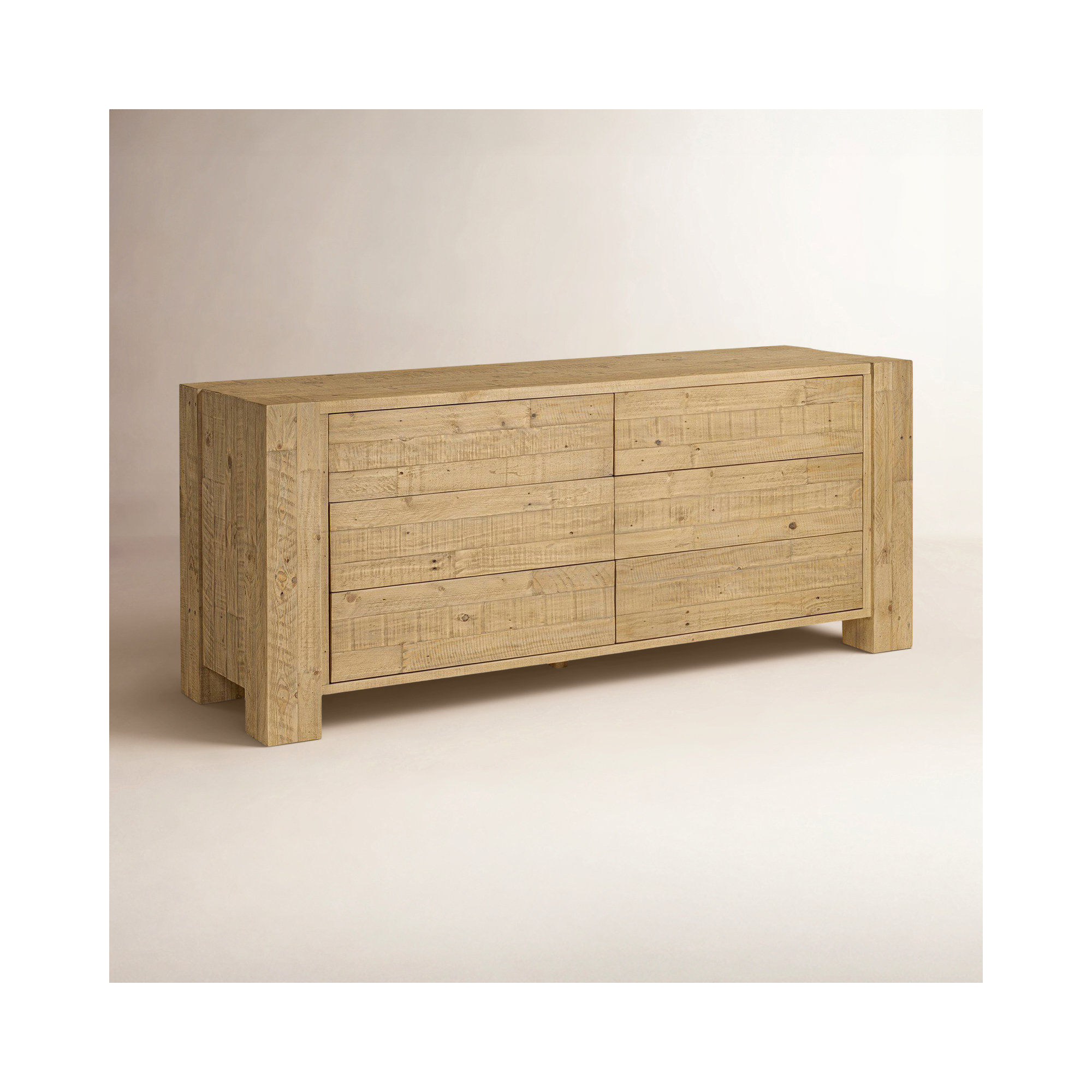 Finnian 6 Drawer Dresser-Light Blonde Pine, Light Blonde Pine