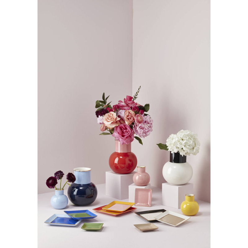 Make It Pop Neutral White & Black Bouquet Vase, Red