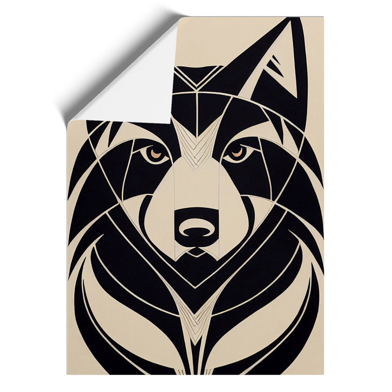 Wolf In Abstract No.3 - Wall Art, Paper, 42cm H x 29.7cm W, White
