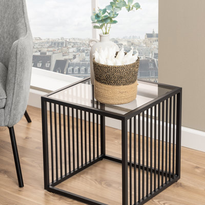 Nayson Glass Top End Table