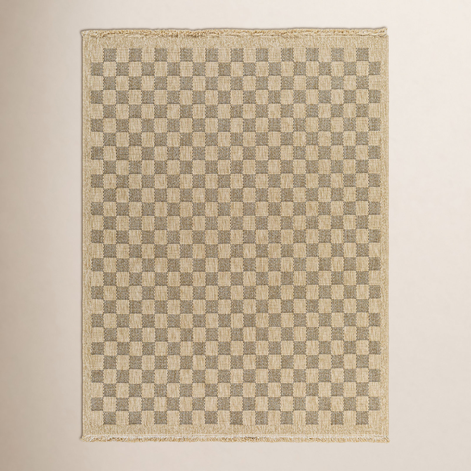 Abbie Checkered Outdoor Rug, Rectangle 7'10" x 10'