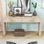 Retro Silhouette Console Table with Dual Drawers for Entrance or Living Room-596743915
