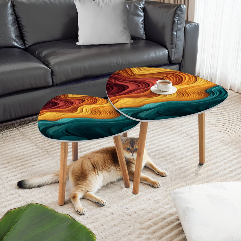 Ensemble de 2 tables basses gigognes Triangle