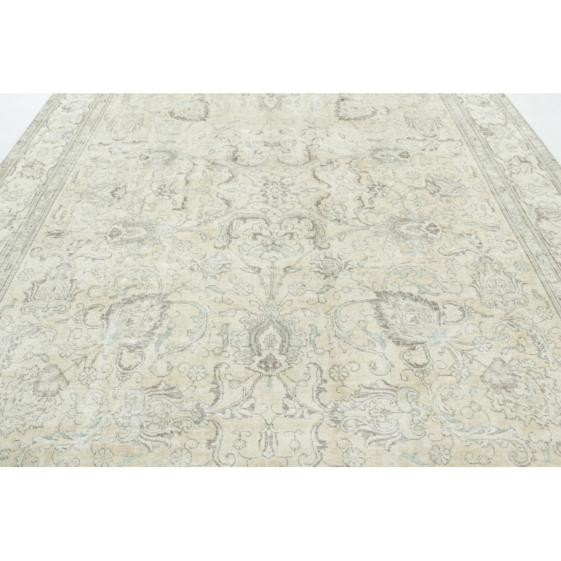 Distressed One-of-a-Kind 9'5X11'6 Hand Knotted Area Rug