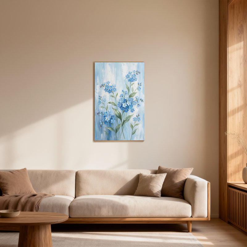 Plantes et fleurs fleurs bleues sur fond bleu clair