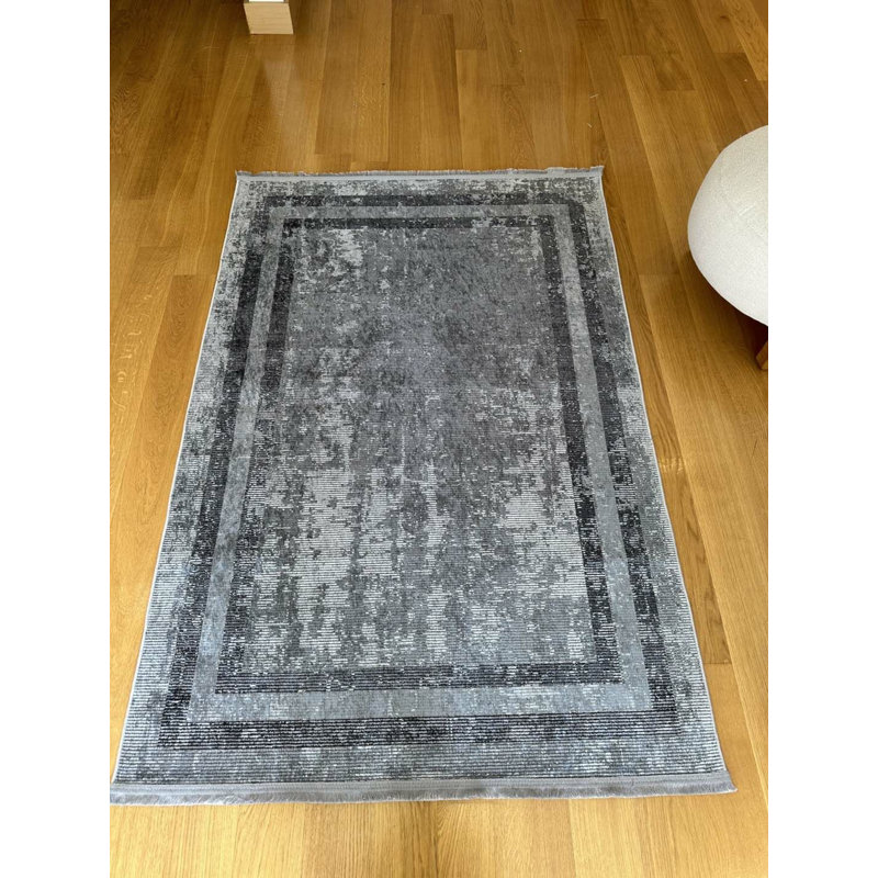 Tapis en coton avec envers antidérapant Lanney, Carré 2 pi 7 po
