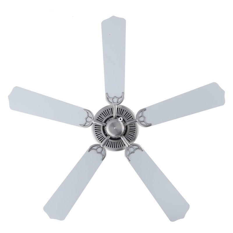 Ventilateur de plafond d'intérieur 5 pales Royal Star, Nickel brossé, Oui, Blanc