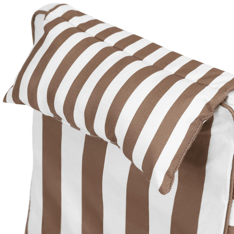 Geometric Outdoor High Back Seat Pad, Brown Deckstripe