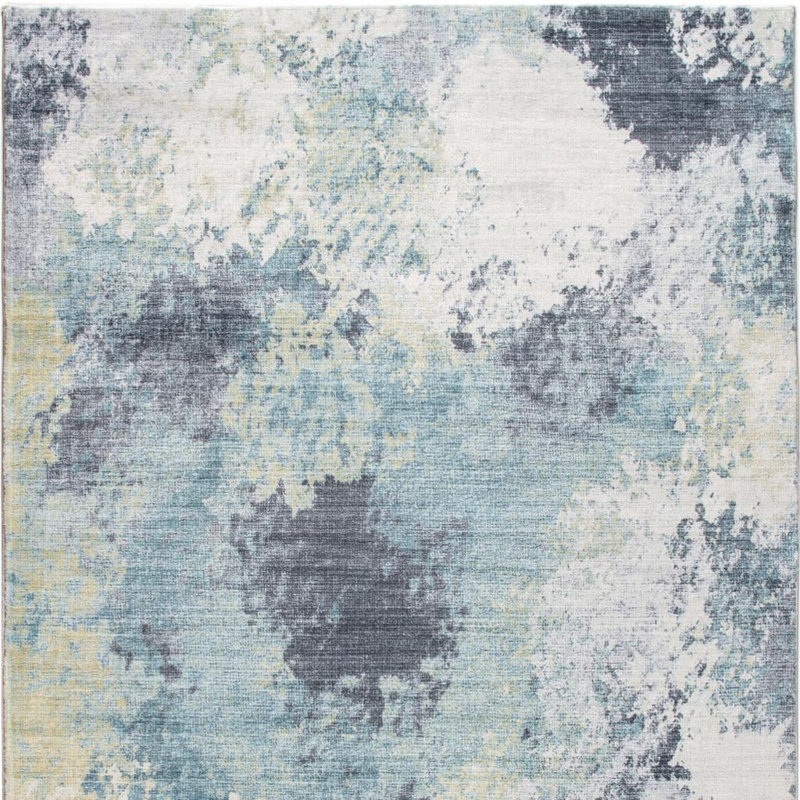 Tapis bleu et jaune, Rectangle 8 pi x 10 pi