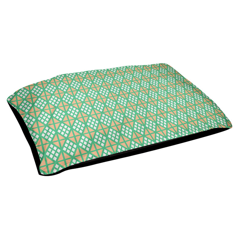 Coussin diamants Byrge, Moyen (L 29,5 po x P19,5 po x H 9,5 po), Vert / Orange clair