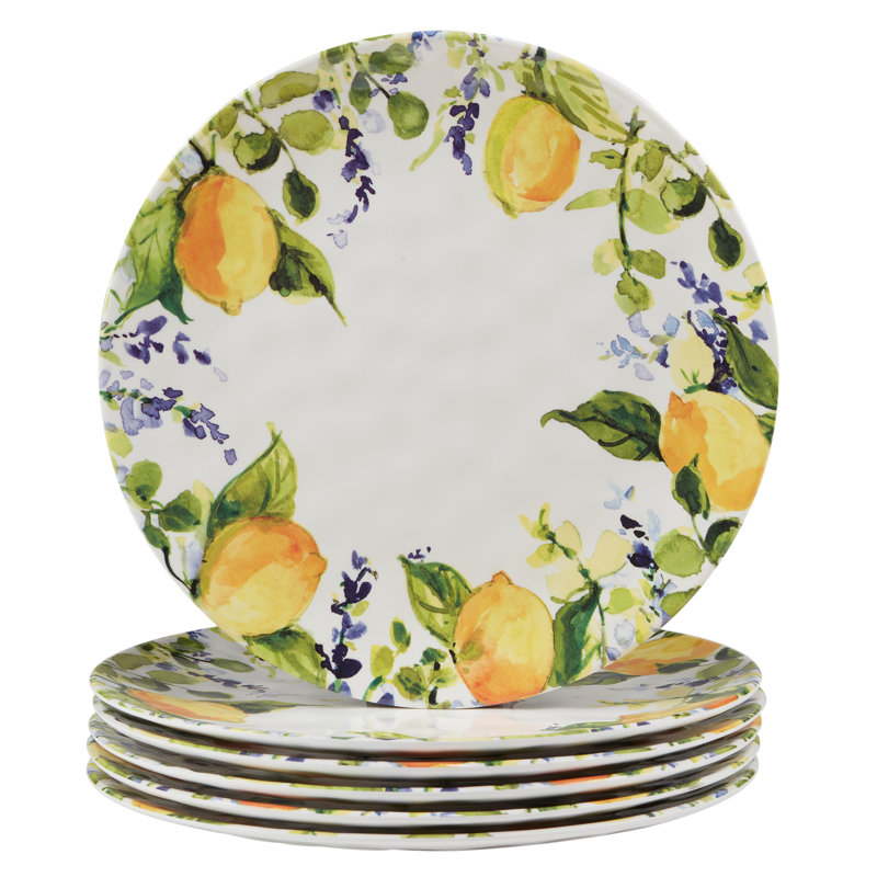 Certified International Lemon Zest  Set/6 Dinner Plate 11"