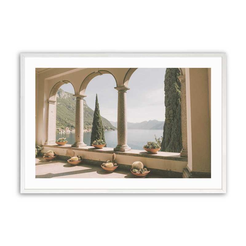 Motif d'arches tranquilles, Cadre simple blanc opaque, H 12 po x l 15 po x P 1,25 po