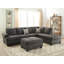 Repose-pieds cocktail en tissu Dorris noir cendré avec sièges capitonnés-1560500597