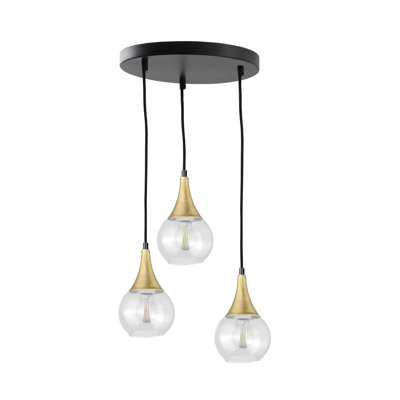 Olin - Light Clear Black Kitchen Island Pendant