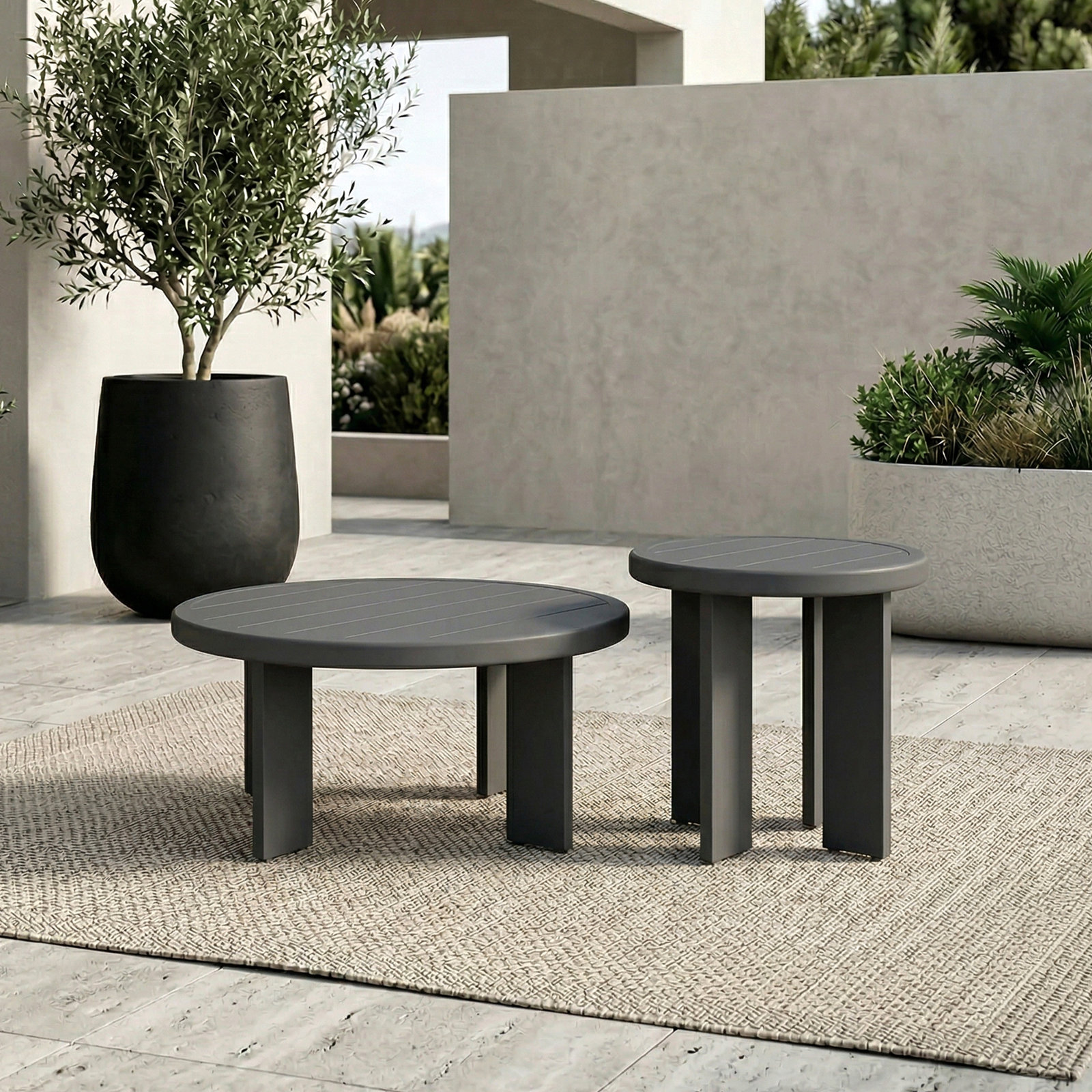 Frances 31" Patio Table, Black