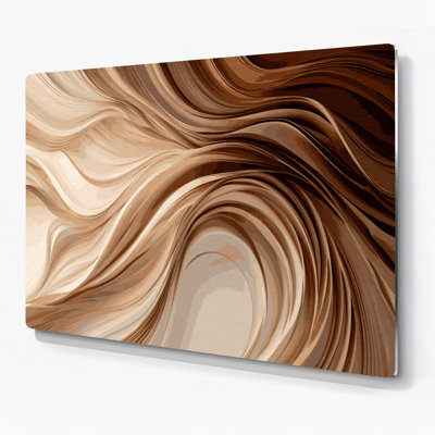 Gradient Abstract 51 Beige Metal Wall Art