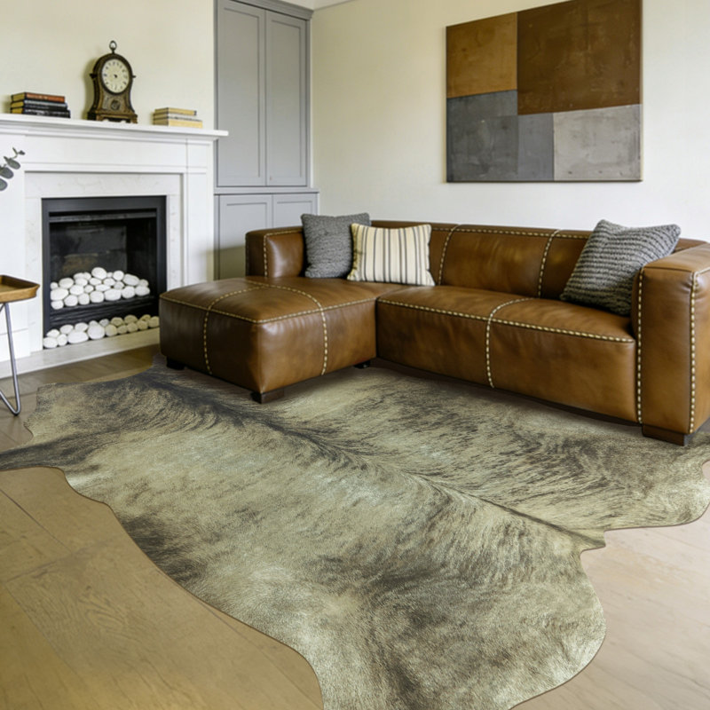 Faux leather animal print indoor area rug, suitable for commercial and residential settings, ultra-slip resistant and durable.